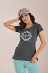Sweet Moon Knit Cotton Pyjama Set - Pastelblue Darkgrey — thumbnail 5